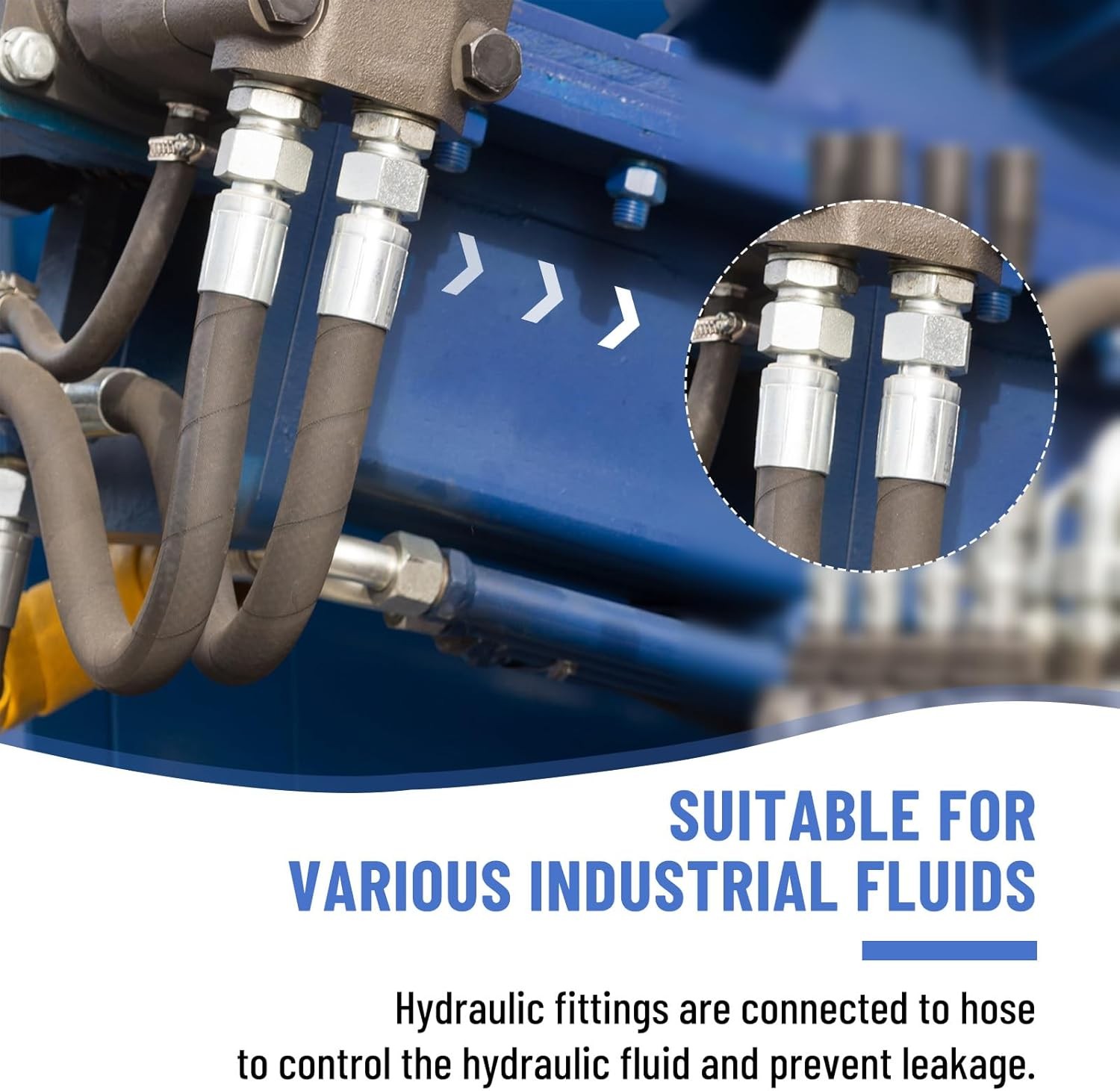 12 Pack Hydraulic Hose Fittings, 3/8" I.D. Hose X 3/8" NPTF Male with Protection