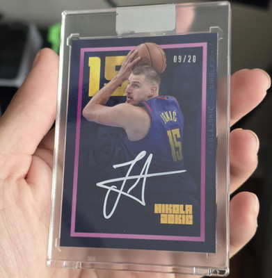 Nikola Jokic Autograph Serial Numbered 09/20 Pulse Denver Nuggets Card Pink
