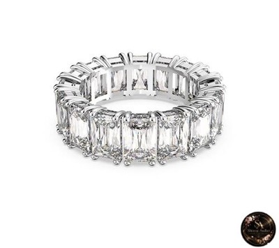 Swarovski Matrix Vittore Ring Rectangular Cut Clear Rhodium Finish US 4.5-5/EU