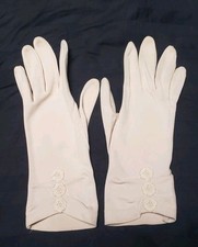 Lace Embellished Gloves Cream Small Vintage Ladies