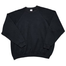 Vintage 90s Blank Sweatshirt Black Fruit Of The Loom Mens 3XL Reglan Crewneck