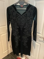 Joe Brown's Dress Size 12 Green Velvet Butterfly Print Occasion Party Evening
