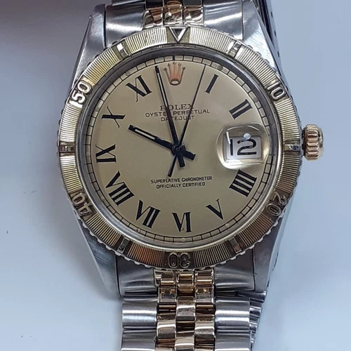 Rare Rolex Datejust 36 mm Thunderbird Jubilee Two Tone Watch 1625 Circa 1969