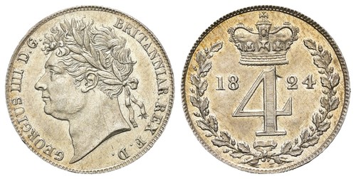 Großbritannien - Georg IV. - 1820-1830 - Maundy Set 1824 - 1, 2, 3, 4 Penny