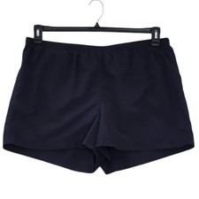 Lands End Swim Shorts Womens Size 16 Navy Blue Pull On Lined Beach Pool