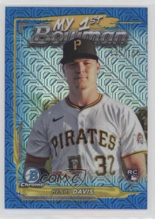 2024 Bowman Chrome My 1st Mega Box Blue Mojo Refractor 125/150 Henry Davis 0nu6
