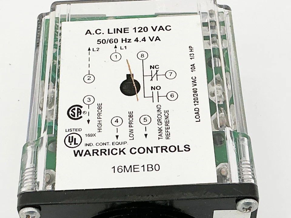 New Warrick Controls 16ME1B0 AC Line Relay 120V 50/60Hz 4.4VA 8 Pin - Image 2 of 4