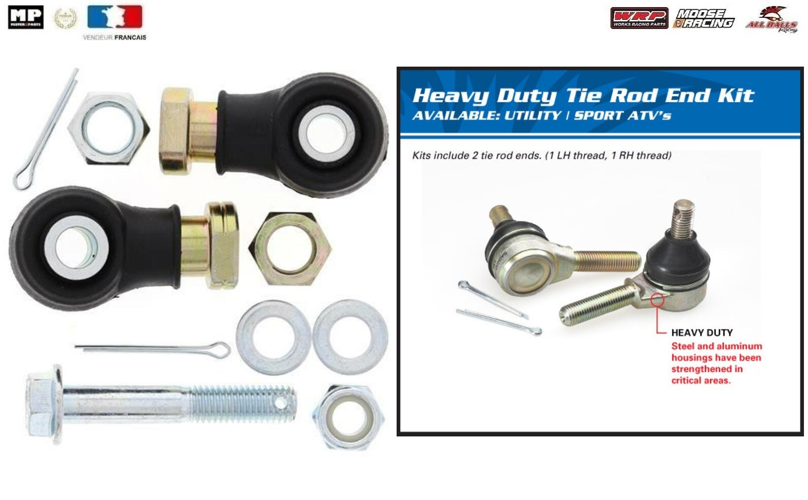 Kit rotules de direction haute résistance 51-1021 pour Polaris Sportsman 550