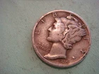 1939 D  Mercury Dime - Fine+ to XF-  cond  , actual coin in photo