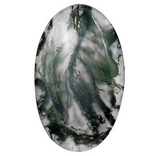 Natural Green Moss Agate 34.9x21.3x5 mm Oval Shape Polished Gemstone LS02051-31