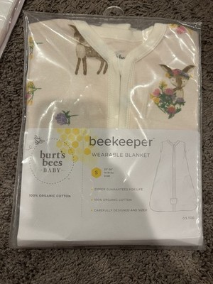 Burt's Bees Baby Girl  Beekeeper Wearable Blanket No Sleeves Small 10 To 18 Lbs