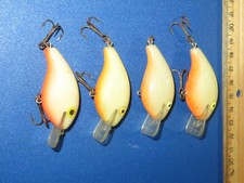 Lot of 4 Rebel Wee R Crankbait Lures - BONE