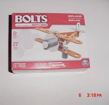 Erector by, Meccano - BIPLANE Metal Model Building Kit Boy Toy Arts/Crafts NEW