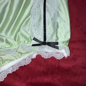 NIP M L Can Can Granny Panty Silky Nylon Satin Lace Brief Sissy Vintage styl