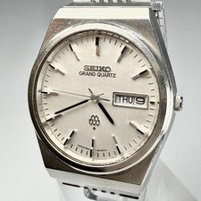 SEIKO Grand Quartz Twin Quartz 9943-8000 Silver Day Date Vintage Men's Watch