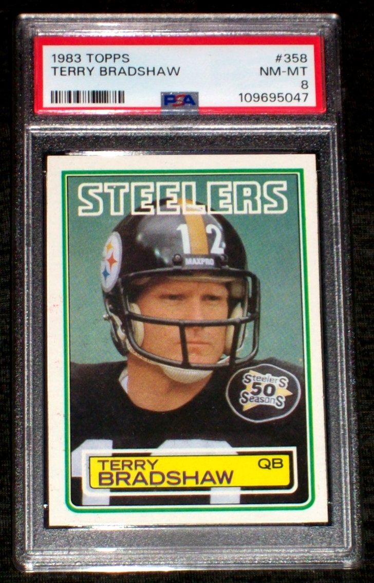 1983 Terry Bradshaw #358 Topps PSA 8 Pittsburgh Steelers