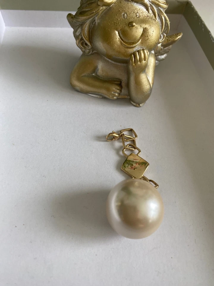 Schmuck Pierre Lang Rarität  Anhänger "Kette mit Perle" Gold Luxus Edel wie Neu  - Bild 3 von 3