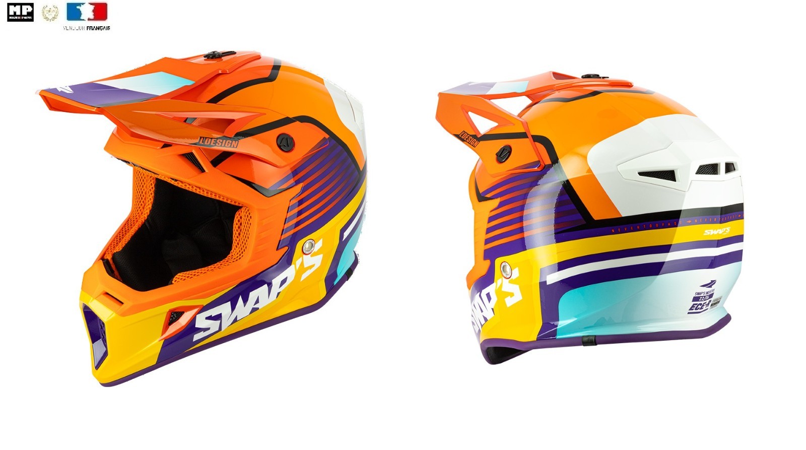 Casque cross orange S818 pour vos sorties enduro et tout-terrain