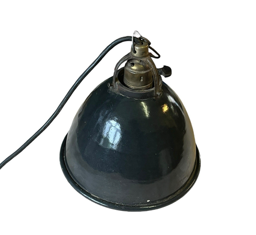 Bauhaus Deckenlampe Emaille schwarz mit Stecker Industrielampe Hängelampe 55345 - Bild 2 von 17
