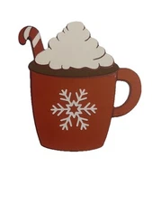 Christmas Cocoa Mug Paper Piece Handmade For Scrapbooks And Card Making Or Decor