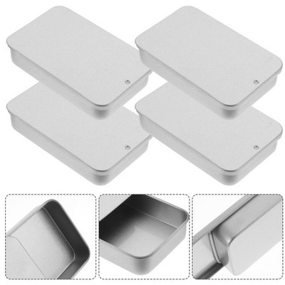 6 Pcs Pill Box Daily Medication Storage Empty Slide Top Tin Containers