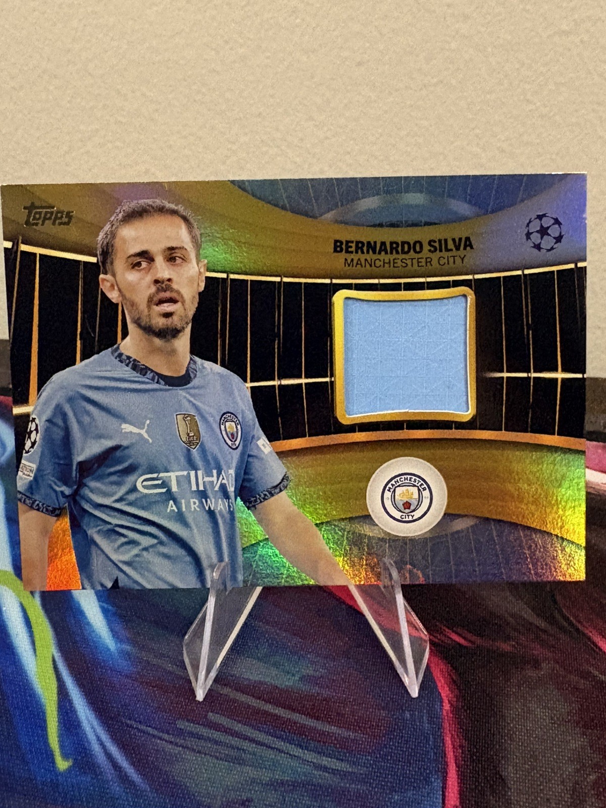 Bernardo Silva Player Worn Patch 10/50 Gold Topps Certified 