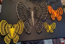 Set Of 4 Vintage 1970's Burwood Products Co. Butterflies