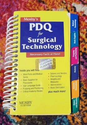 Mosby's PDQ For Surgical Technology Laminated On Outside & The Tabs Pocket Sized