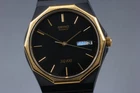 Vintage 1996 [N MINT] Seiko SQ100 5H23-7A30 Black Gold Quartz Men’s Watch JAPAN