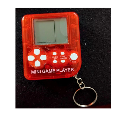 Mini Game Player Handheld-System rot transparent mit Schlüsselanhänger