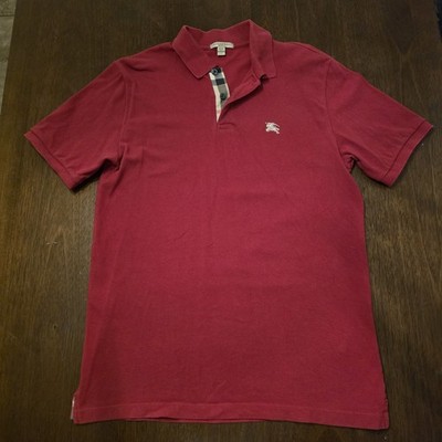 Burberry Brit  polo shirt men medium Red