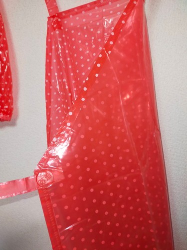 Shiny red PVC vinyl plastic apron and arm covers set waterproof - Picture 9 of 11