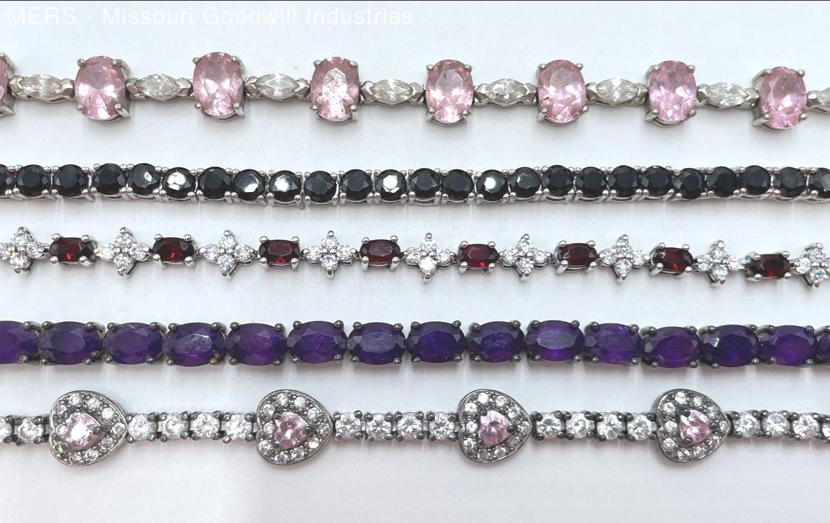 Sterling Silver Mixed Setting Assorted Tennis Lot… - image 5