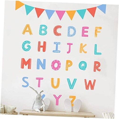 Alphabet Letters Kids Wall Stickers ABC Decals Peel and Stick Removable for