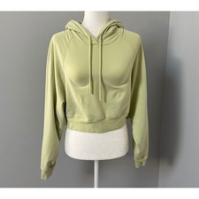 Alo Yoga Women's Double Take Cropped Hoodie In Iced Green Tea Size Small
