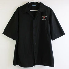 Don & Joe's Meats Pike Place Market Black Button-Up Uniform Shirt Adult Sz Large