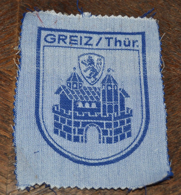 Handgewebtes Wappen Webbild Greiz Thüringen
