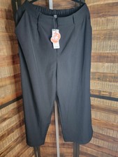Cider Women's Black Dress Pants Elastic Waist Polyester Blend Plus Size