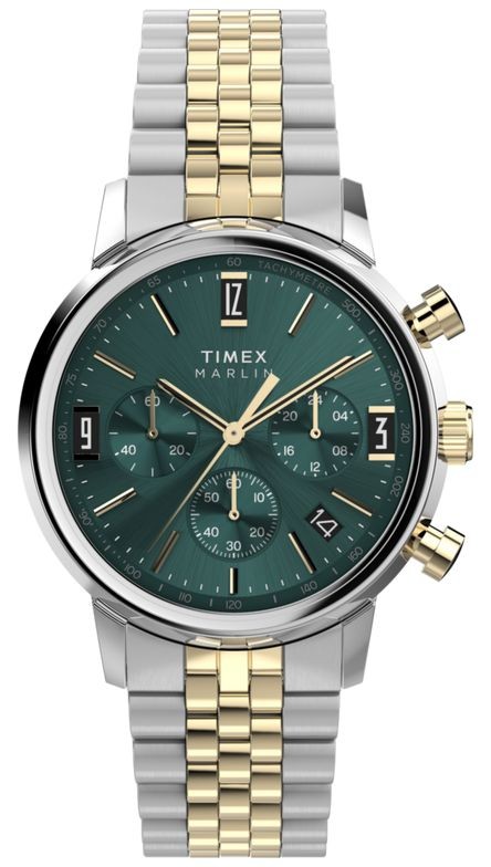 Timex Marlin Quartz Chrono (40mm) Green Dial / Two-Tone Stainless Steel