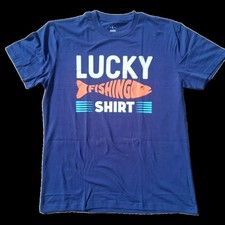Lucky Fishing Shirt Fisherman's Men's T-Shirt - Size L
