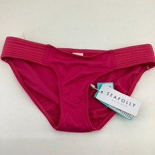 Seafolly UK 10 Quilted Hipster Bikini Bottoms Persian Pink Swimwear Holiday