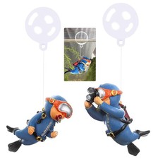 2Pk Floating Fish Tank Decorations Litte Diver Aquarium Decoration for Fish Tank