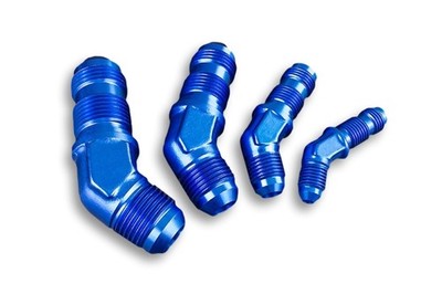 Alu Fitting Adapter Verbinder Anschluss 45' AN6 Blau