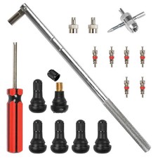 17 PCS Tire Valve Stem Tool Puller and Installer Kit, 6 Pcs TR412 Snap-in Valve