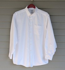 LL Bean Mens Button Down Front White Traditional Fit Shirt Size 17 34 sleeve