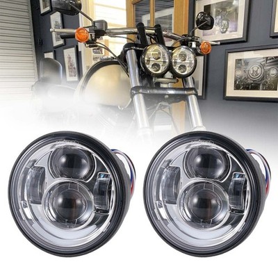 Für Harley Dyna Fat Bob FXDF 2008-2015 Paar LED Scheinwerfer DRL High Low Beam