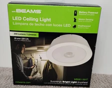 Mr. Beams 1.93 in H x 6.3 W x 6.3 in. L White LED Ceiling Light 200 Lumens.(03)