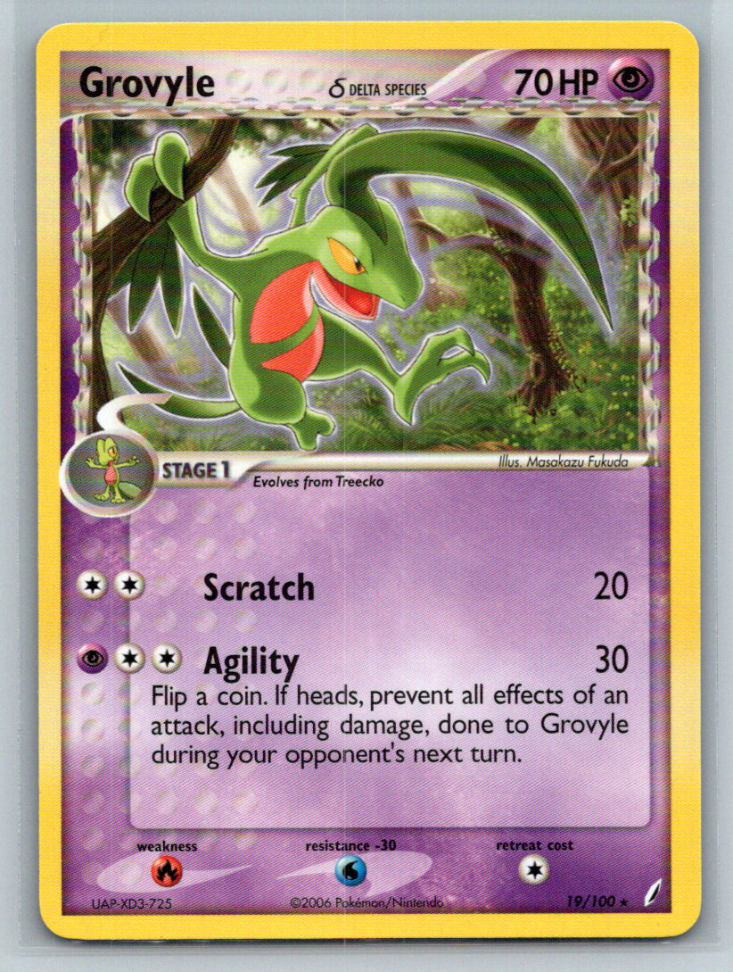 Grovyle (Delta Species) Rare Crystal Guardians 19/100 NM