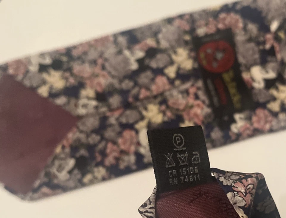 Corbata - Corbata Disney Mickey Flowers 100% Seda - Hecha en Italia Foto 4 de 4