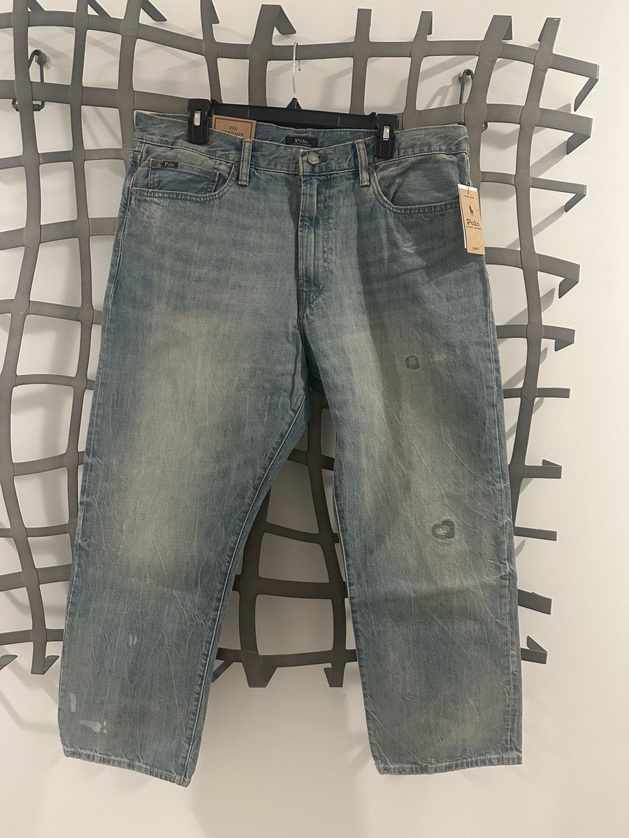 Polo Ralph Lauren Vintage Classic Fit PRL Distressed Jeans 36 X 30